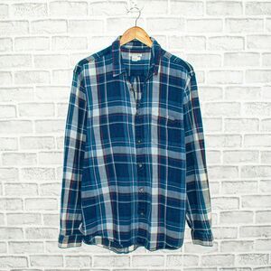 Carbon 2 Cobalt Button up Shirt Blue Plaid Cotton Men's Size Large